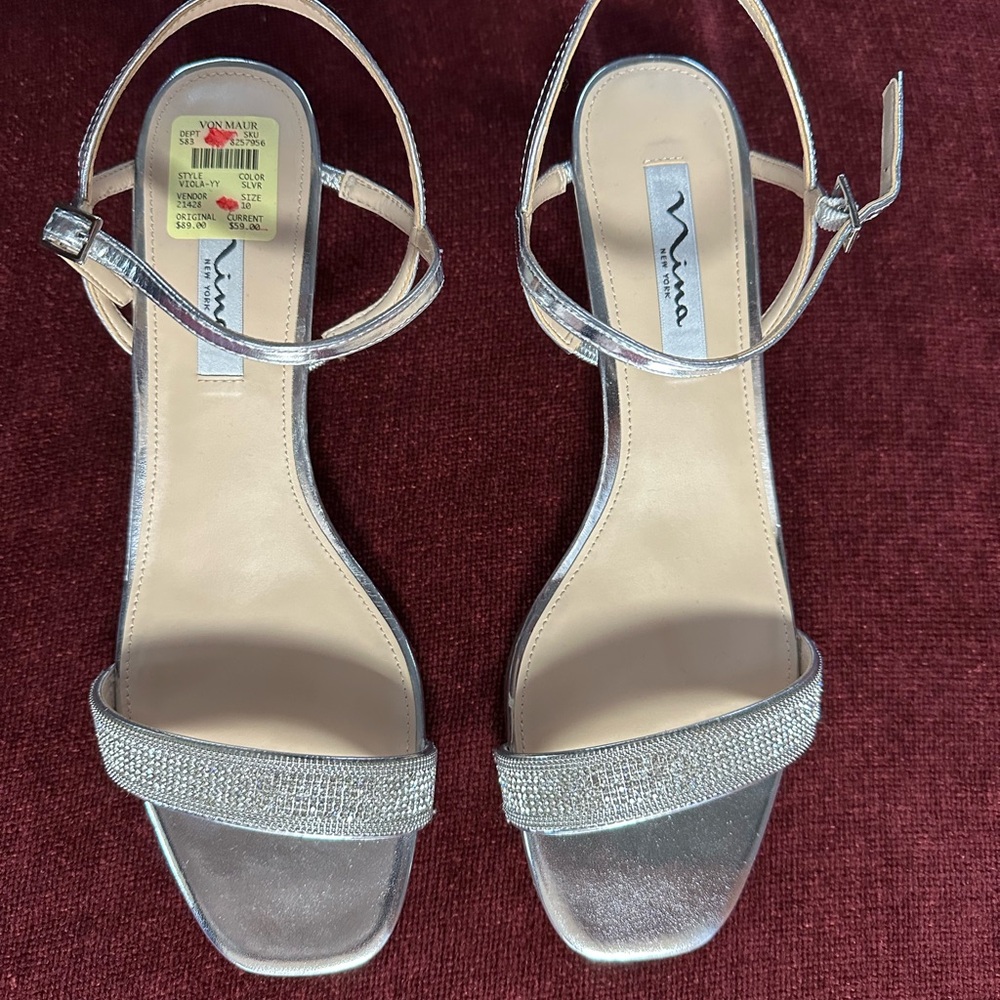 Nina Viola-YY Silver Rhinestone Sandals